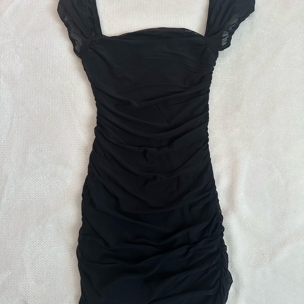 Princess Polly black ruched dresss